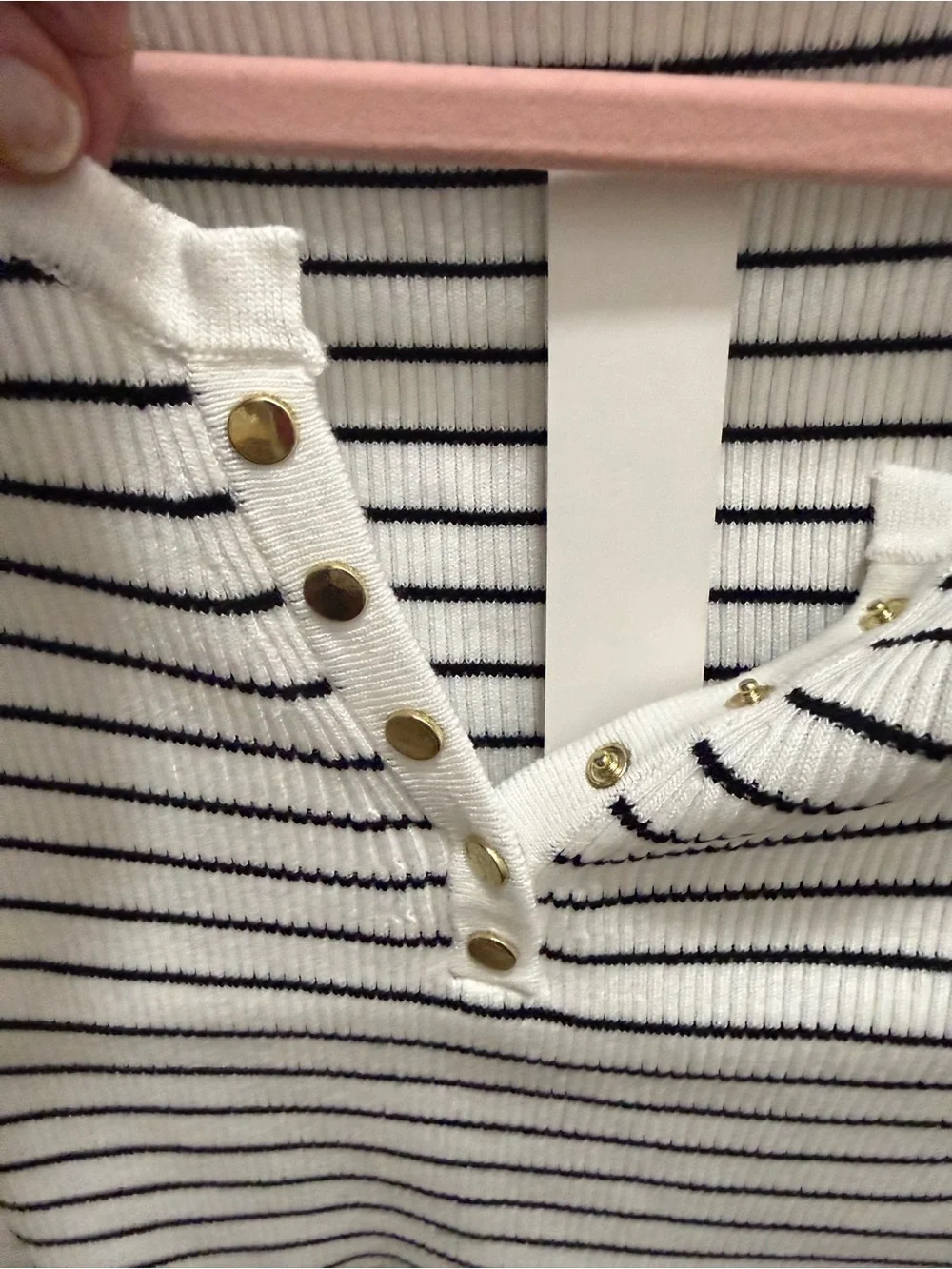Super cute The wood shop cropped ribbed Henley top
